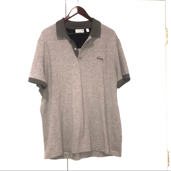Lacoste Other - Lacoste Mens Gray Two Tone Polo Tee Shirt Sz XXL
